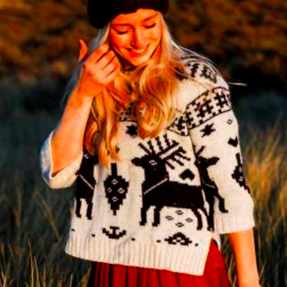 Reindeer Winter Alpaca Wool Blend Sweater